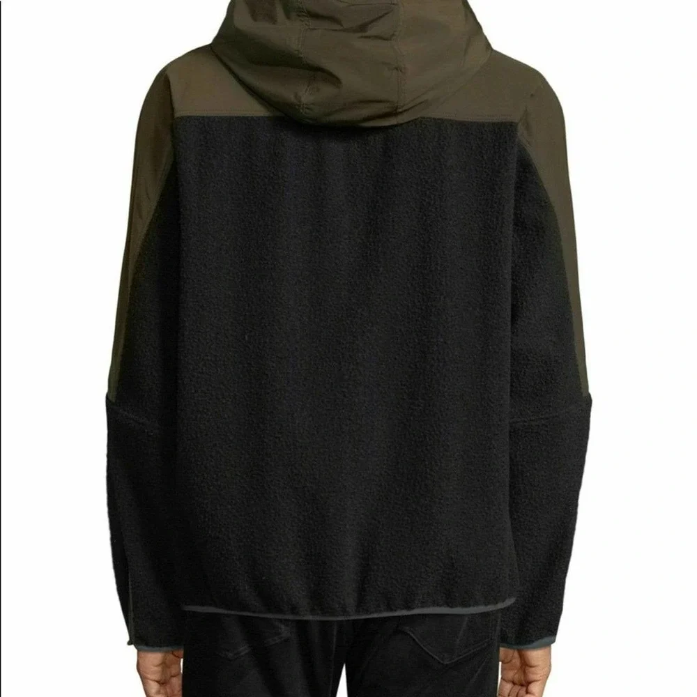 Vince Mixed Media Hoodie Jacket Urban Green NWTS - Picture 2 of 12